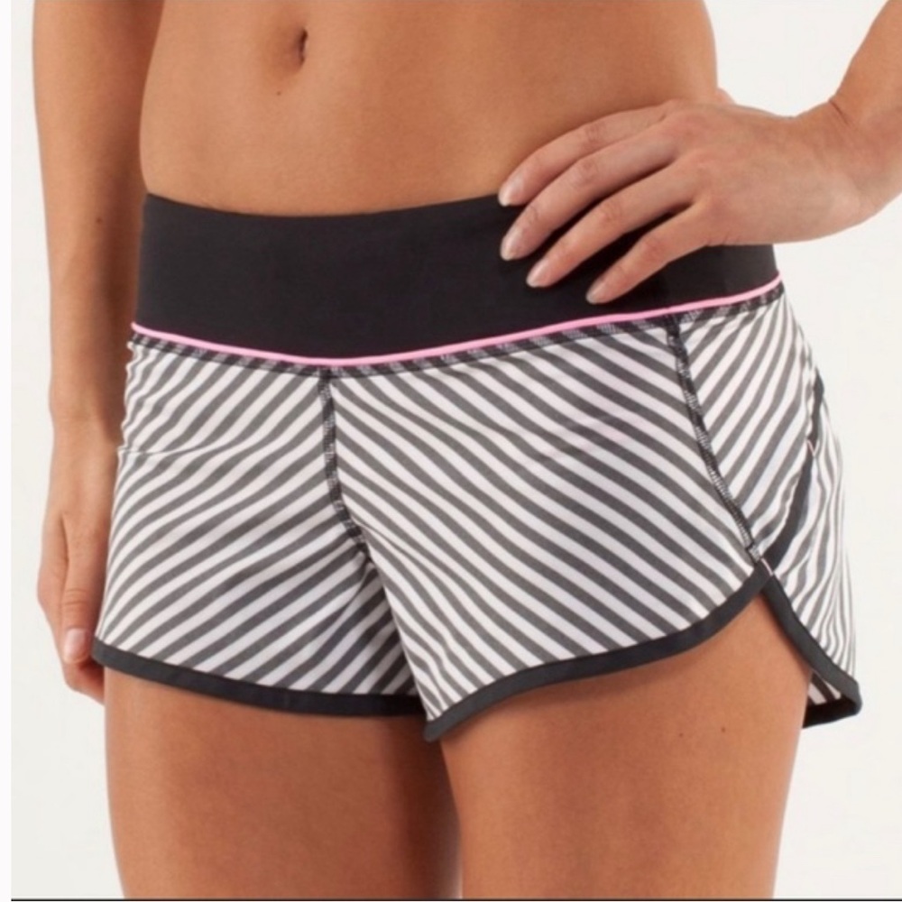 Lululemon Run Speed Lined Striped Shorts Size 4